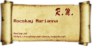 Rocskay Marianna névjegykártya